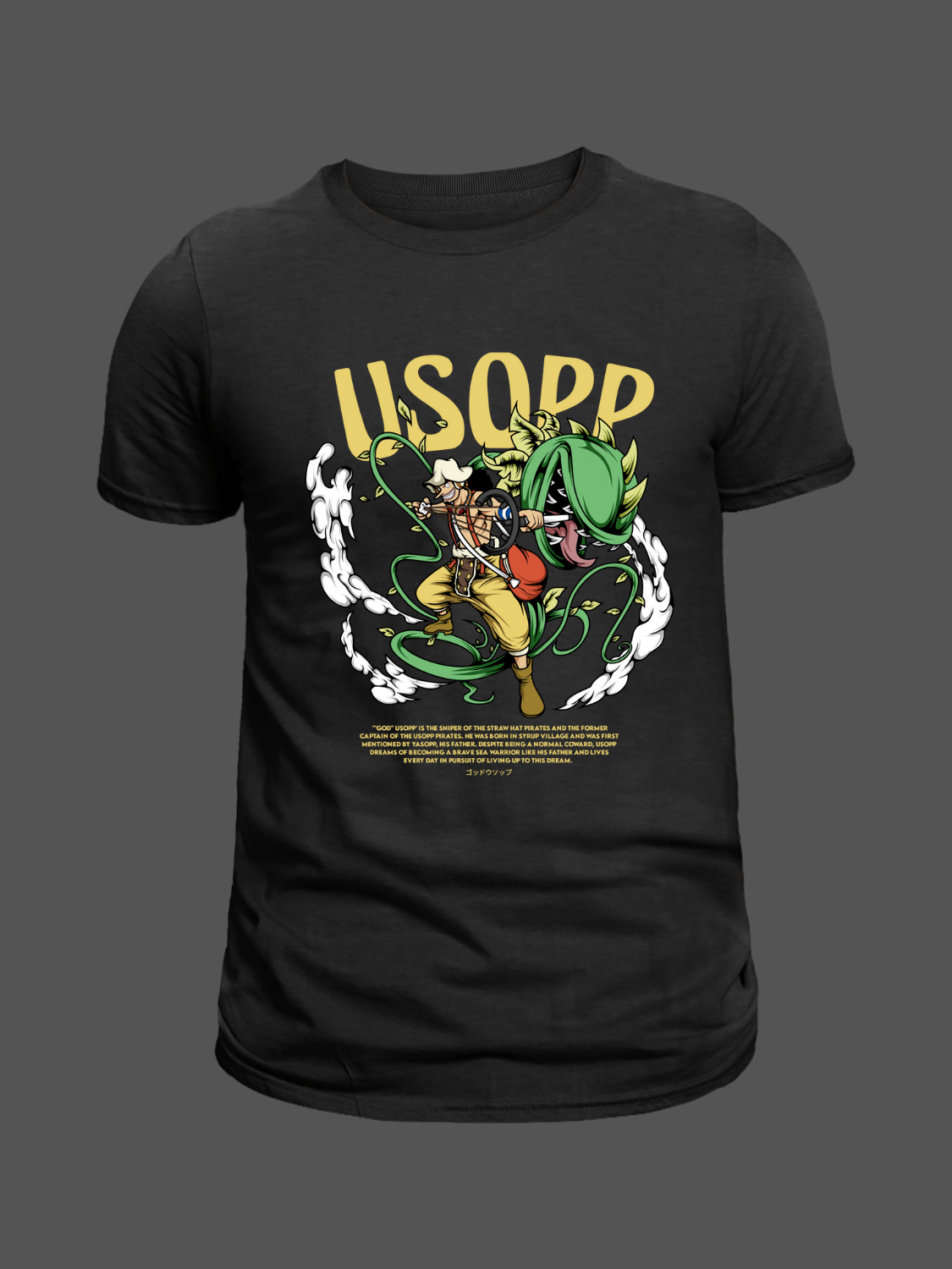 Usopp One Piece Premium Oversized T-Shirt Black 1