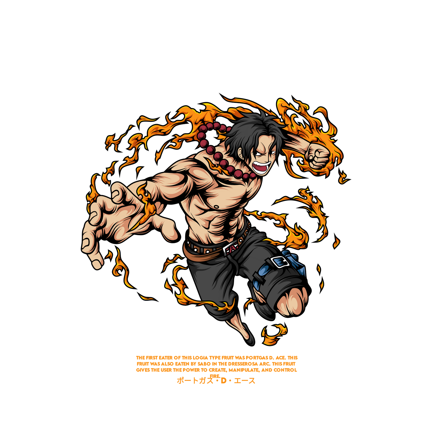 Firefist Ace One Piece Premium Oversized T-Shirt Black 1