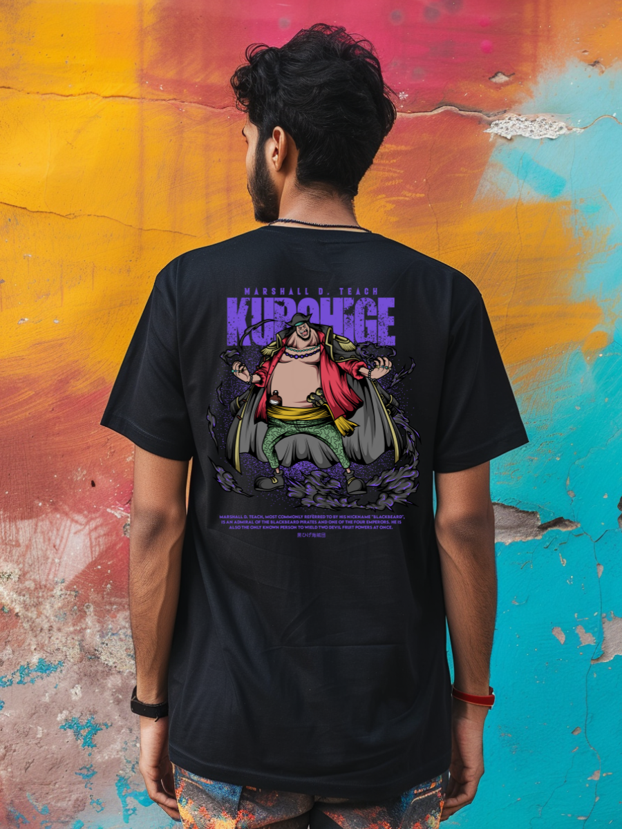 BlackBeard One Piece Premium Oversized T-Shirt Black July'25