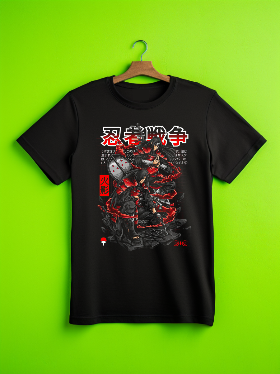 Madara Hashirama Naruto Premium Oversized Front T-Shirt Black July'25