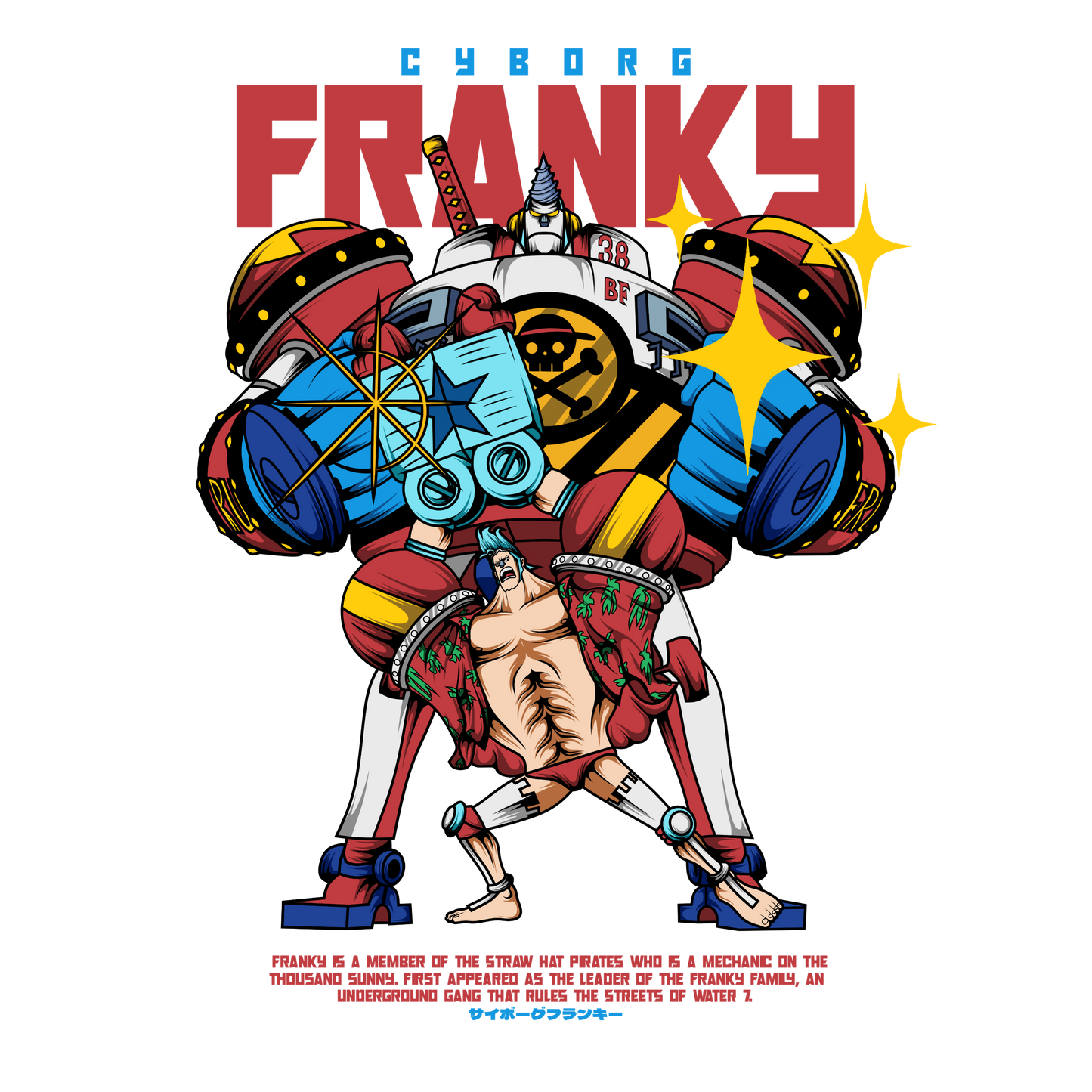Franky One Piece Premium Oversized T-Shirt Black 1