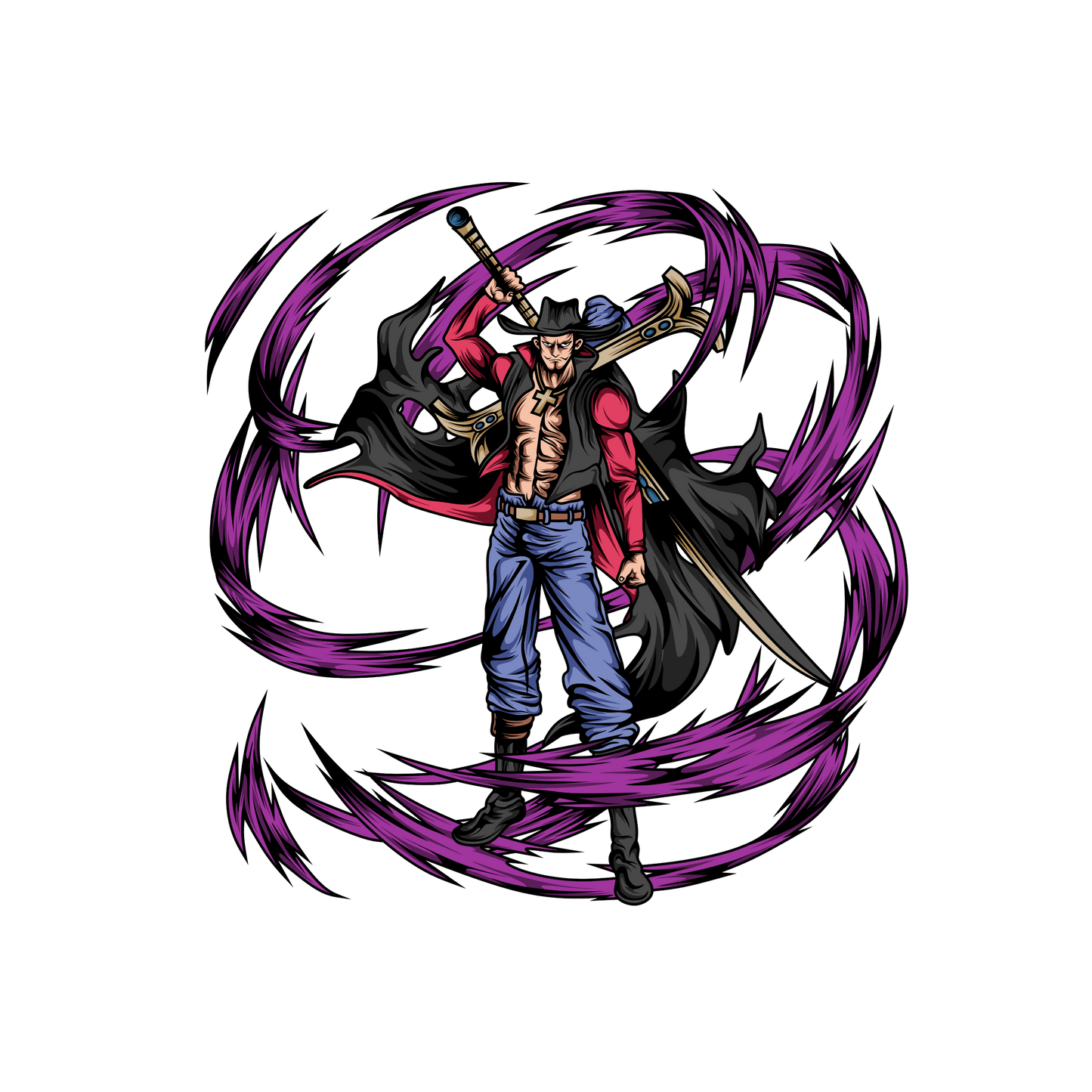 Mihawk One Piece Premium Oversized T-Shirt Black July'25