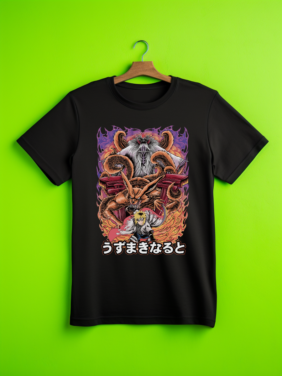Minato Naruto Premium Oversized Front T-Shirt Black July'25