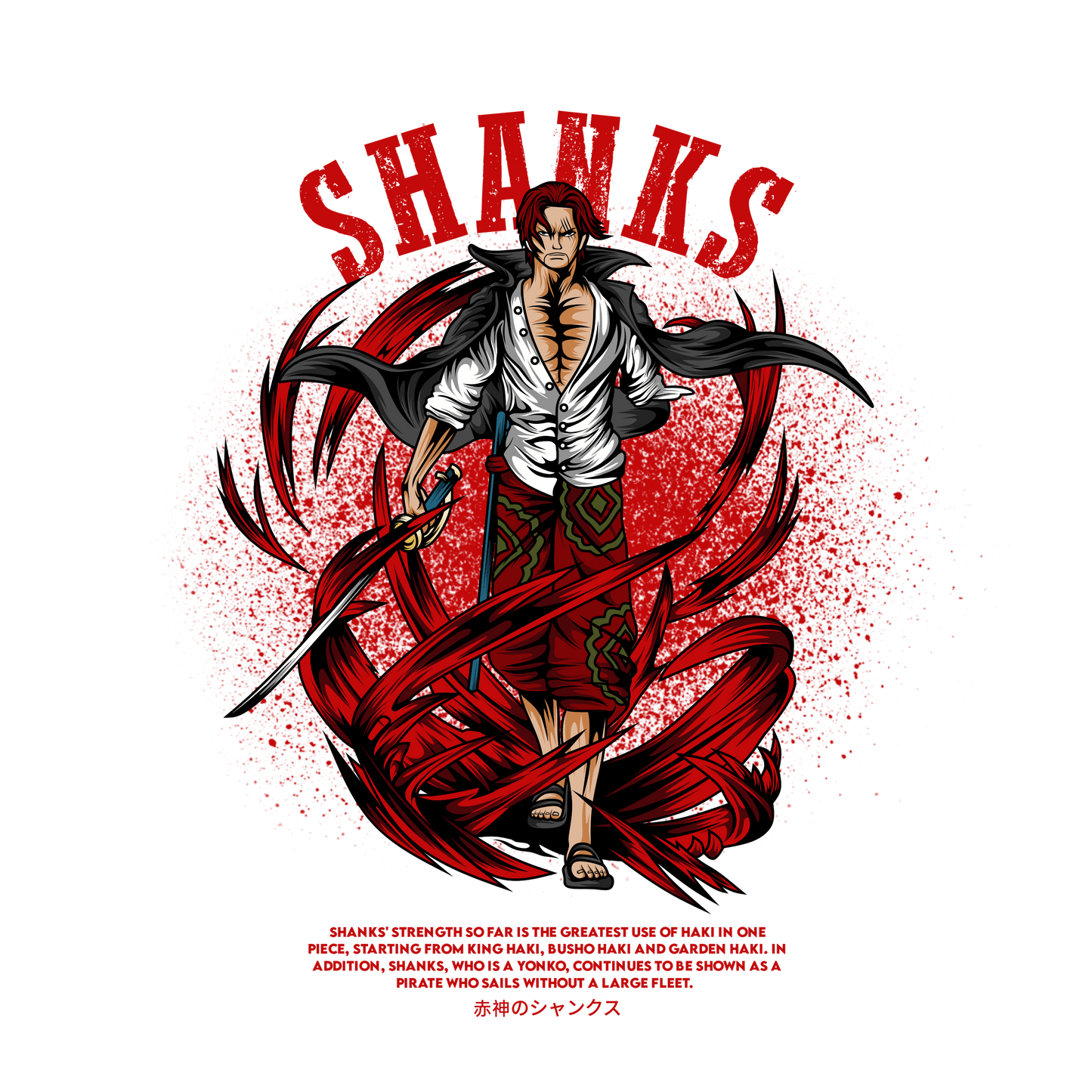 Redhair Shanks One Piece Premium Oversized T-Shirt Black 1