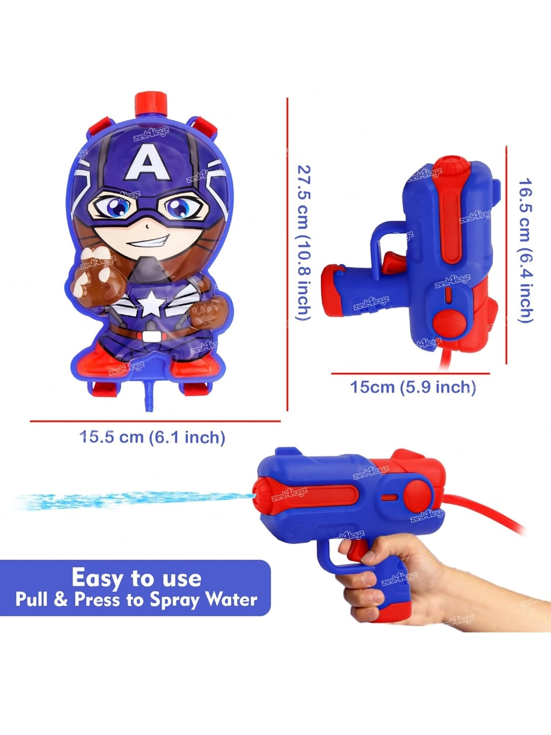 Captain America Electric Pichkari (Premium) with Water Tank