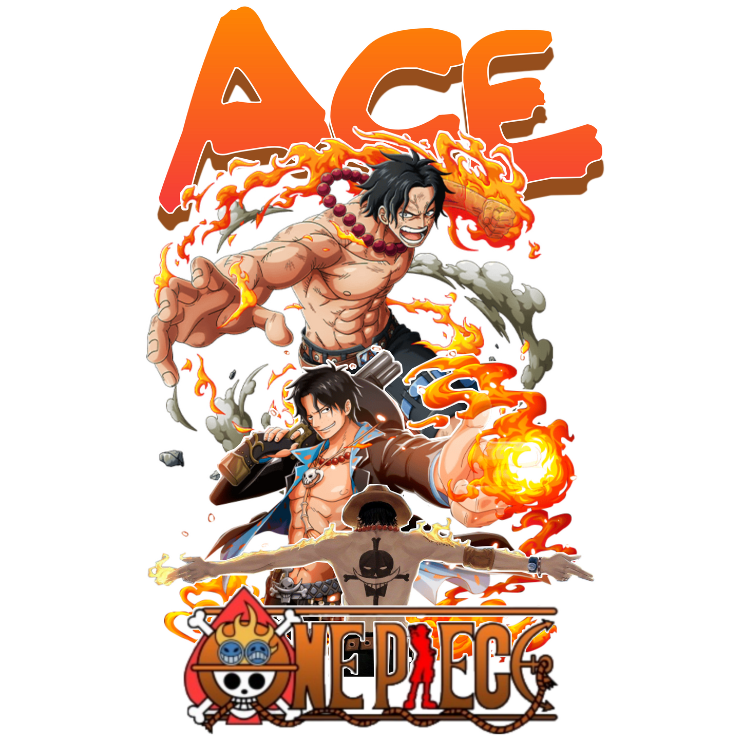 ACE One Piece Premium Oversized T-Shirt Black July'25