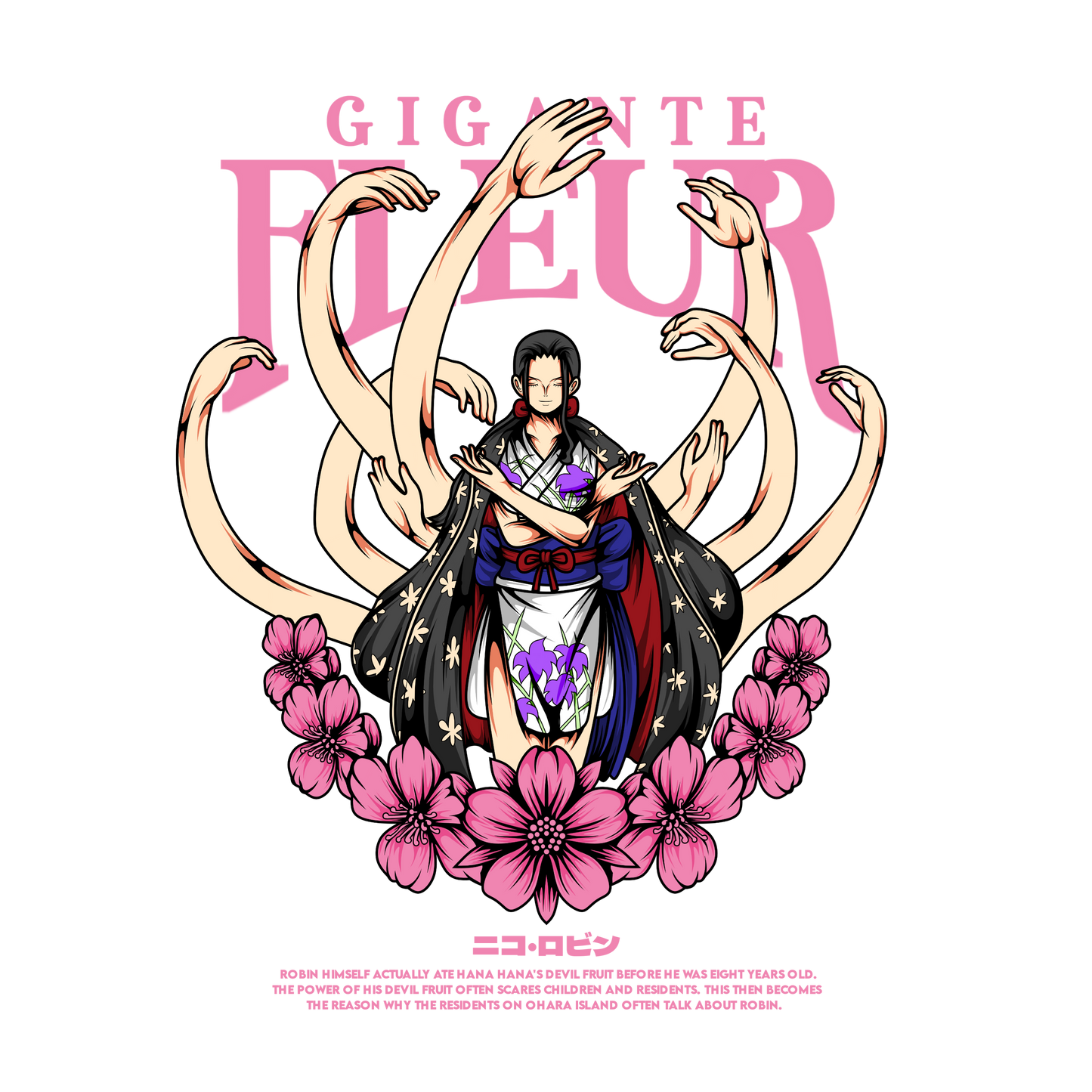 Nico Robin One Piece Premium Oversized T-Shirt Black 1