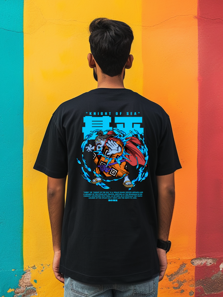Jinbe One Piece Premium Oversized T-Shirt Black July'25