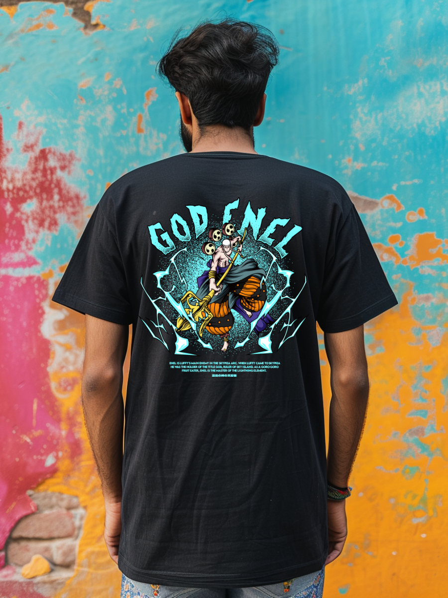 God Enel One Piece Premium Oversized T-Shirt Black 1 July'25