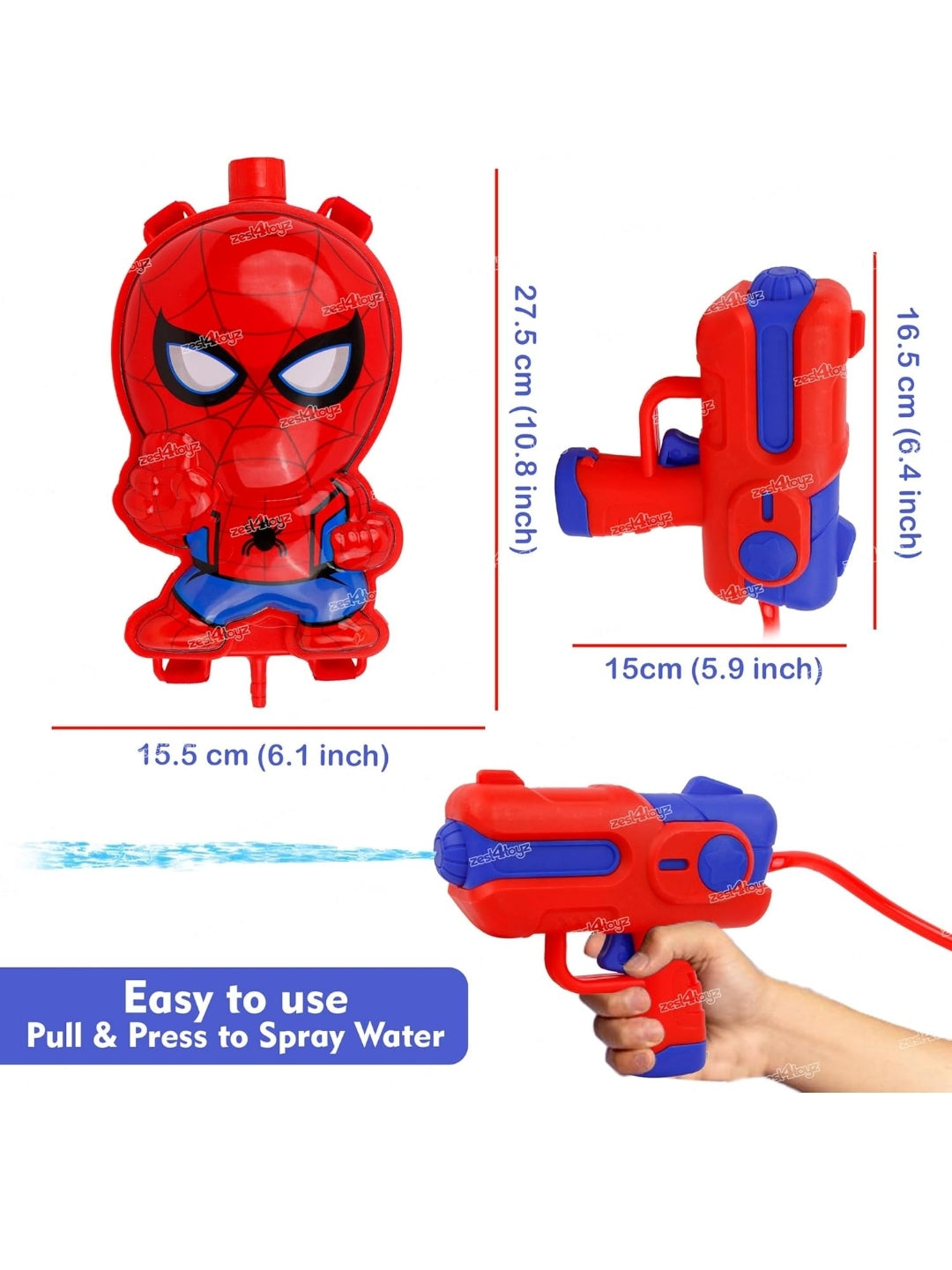Spiderman Electric Pichkari (Premium) with Water Tank