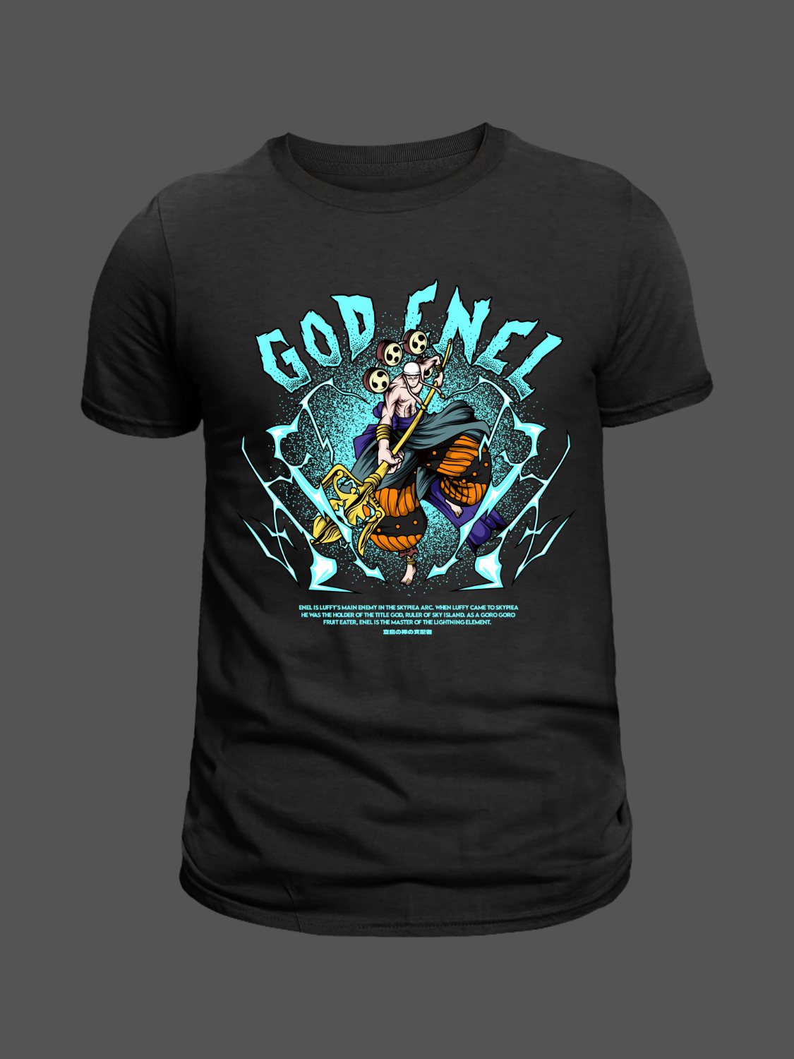 God Enel One Piece Premium Oversized T-Shirt Black 1