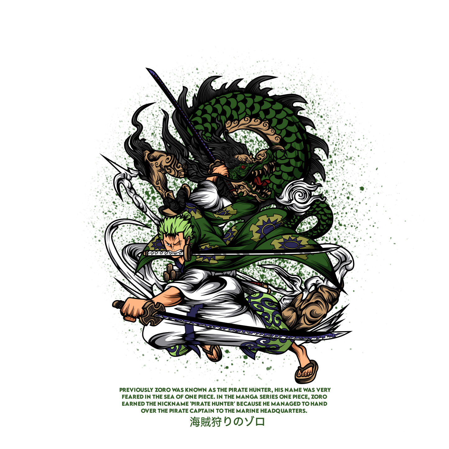 Zoro One Piece Premium Oversized T-Shirt Black July'25