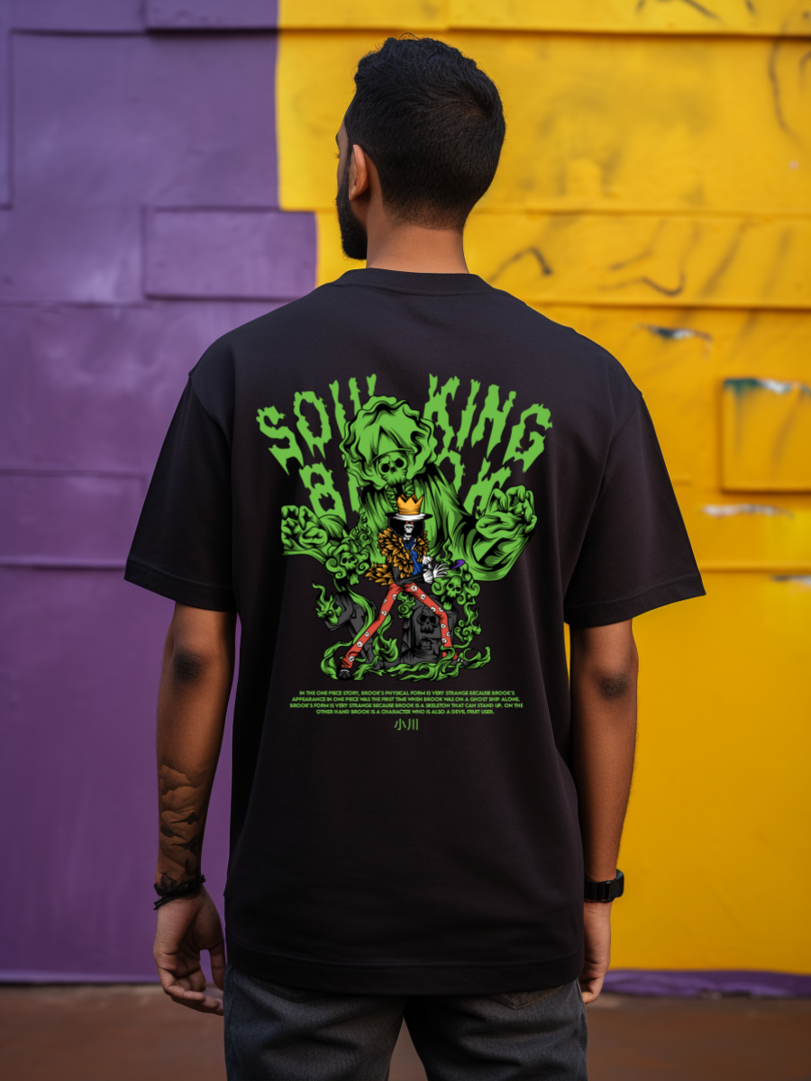 Brook SoulKing One Piece Premium Oversized T-Shirt Black July'25