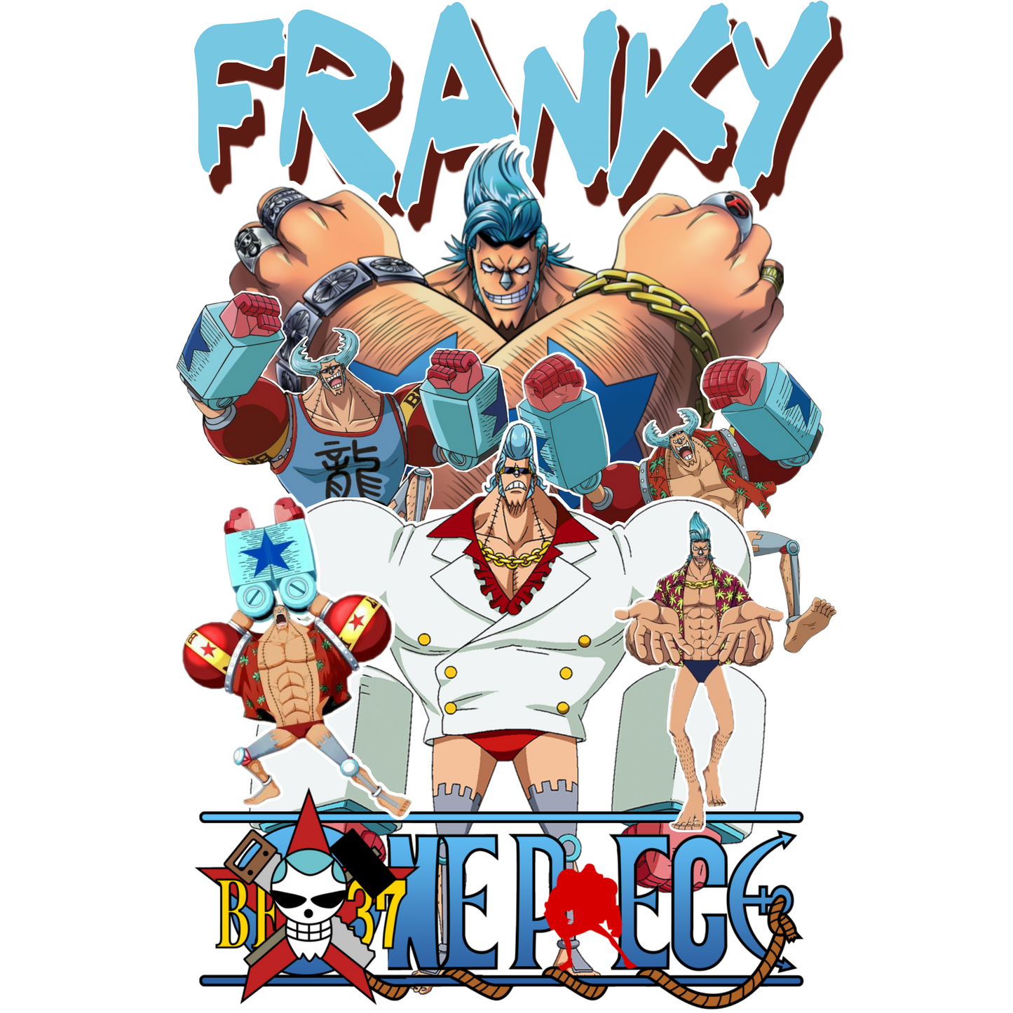 Franky One Piece Premium Oversized T-Shirt Black July'25