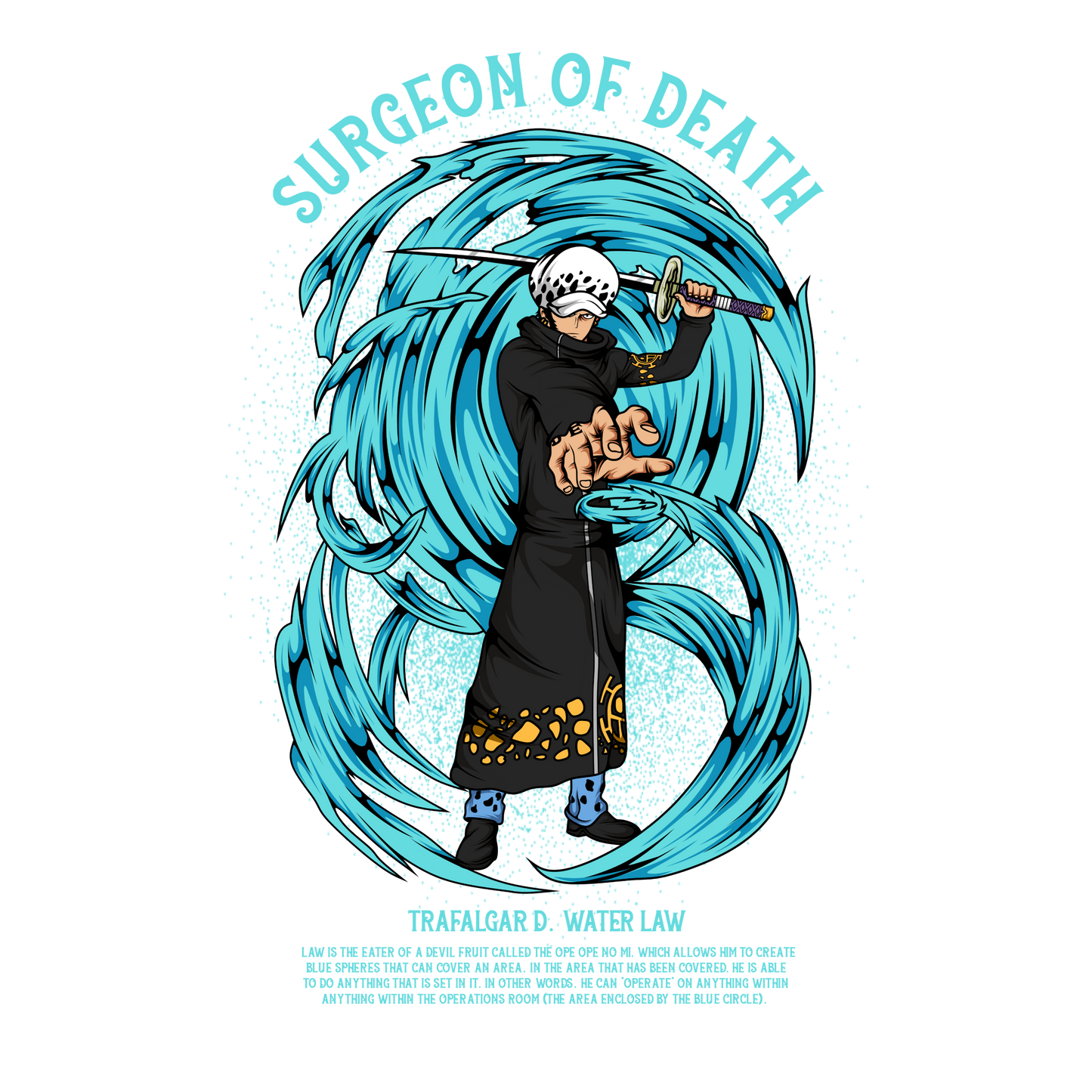 Trafalgar Law One Piece Premium Oversized T-Shirt Black 1