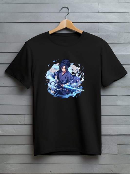 Sasuke Black Printed T-Shirt 163