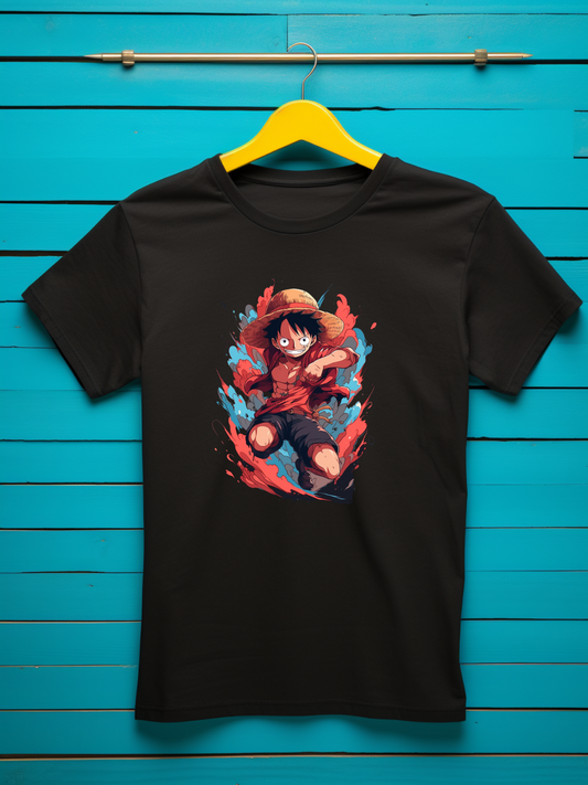 Luffy Black Printed T-Shirt 433