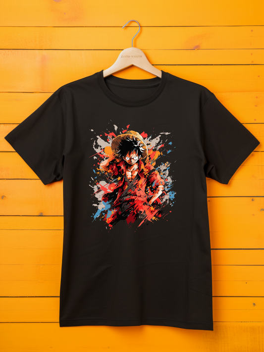 Luffy Black Printed T-Shirt 436