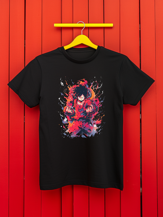 Luffy Black Printed T-Shirt 438
