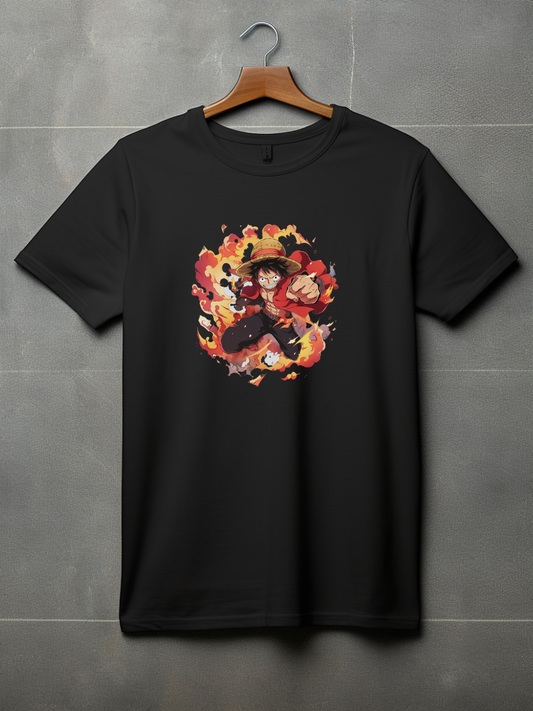 Luffy Black Printed T-Shirt 107