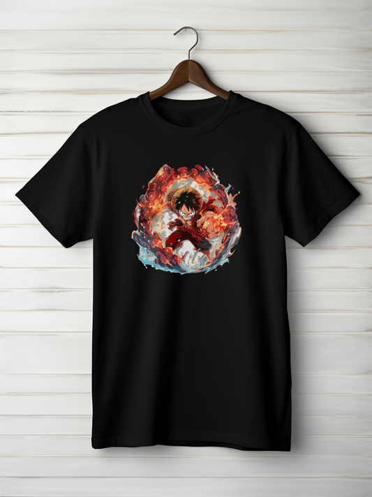 Luffy Black Printed T-Shirt 108