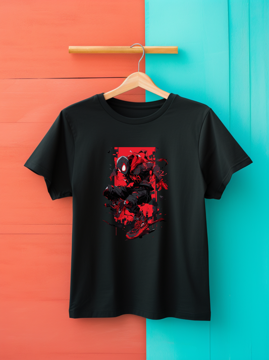 Spiderman Black Printed T-Shirt 401