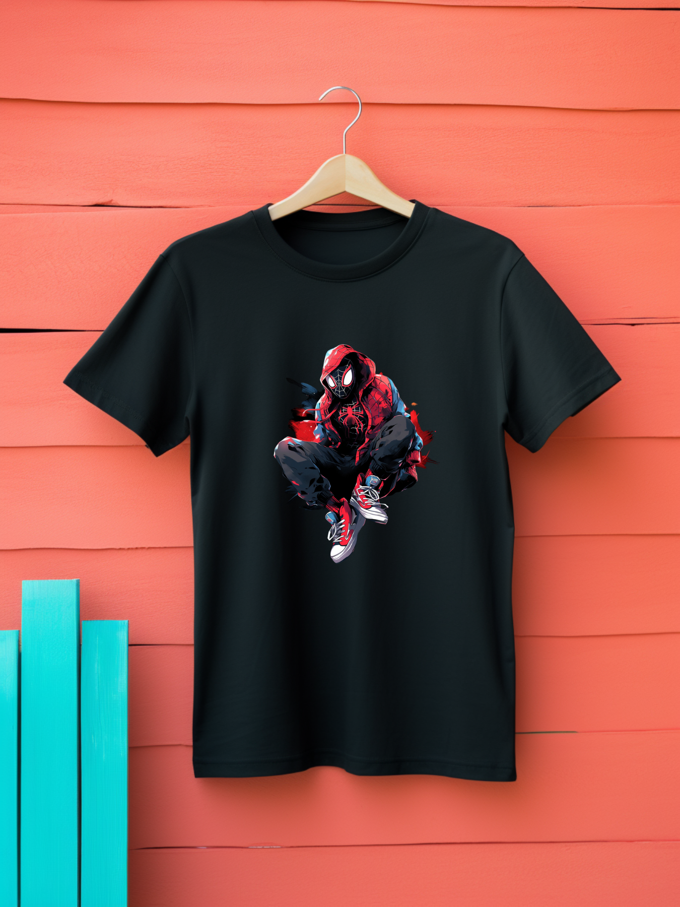 Spiderman Black Printed T-Shirt 403