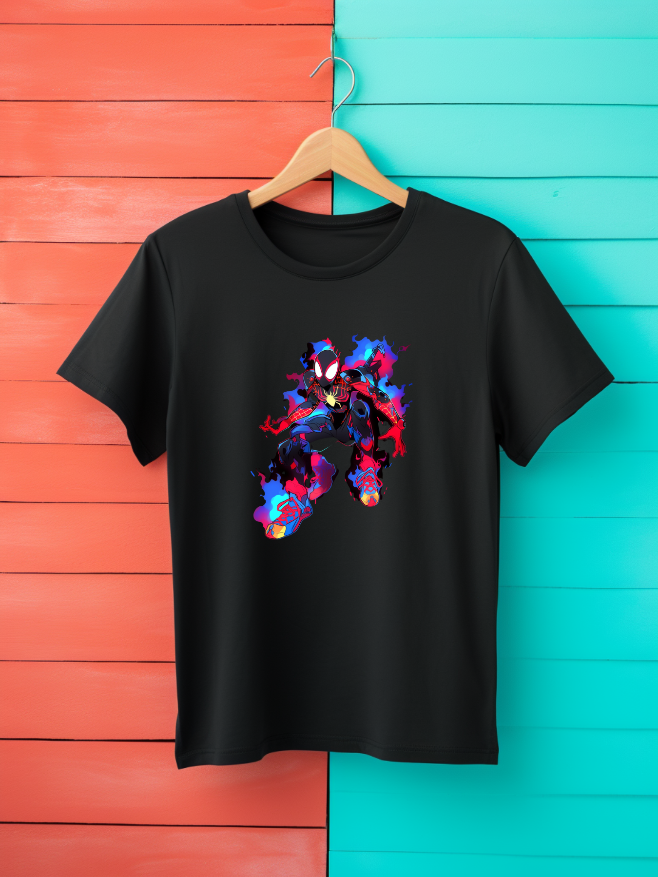 Spiderman Black Printed T-Shirt 410