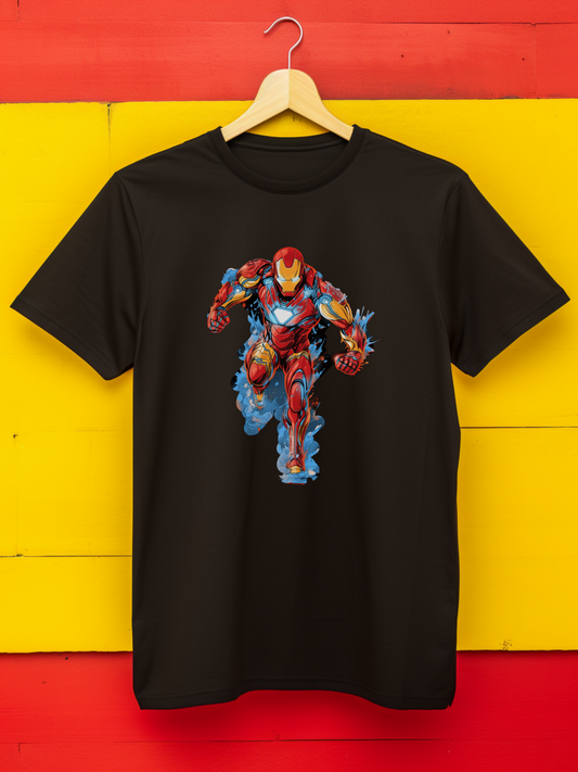 Ironman Black Printed T-Shirt 379