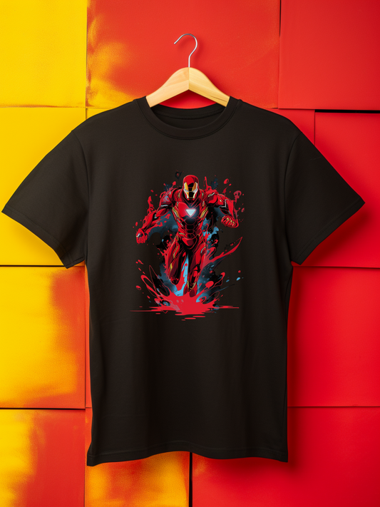 Ironman Black Printed T-Shirt 378