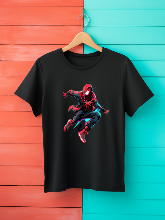 Spiderman Black Printed T-Shirt 414