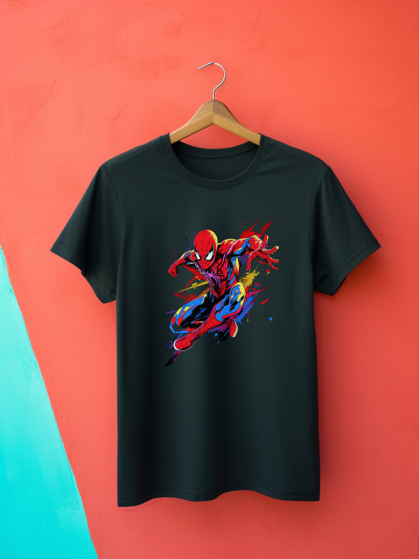 Spiderman Black Printed T-Shirt 415