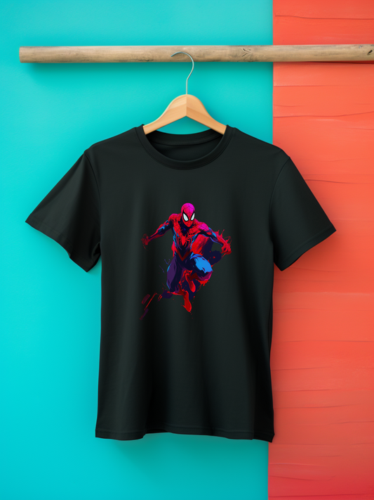 Spiderman Black Printed T-Shirt 392
