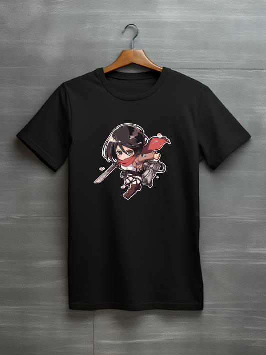 Mikasa Black Printed T-Shirt 80