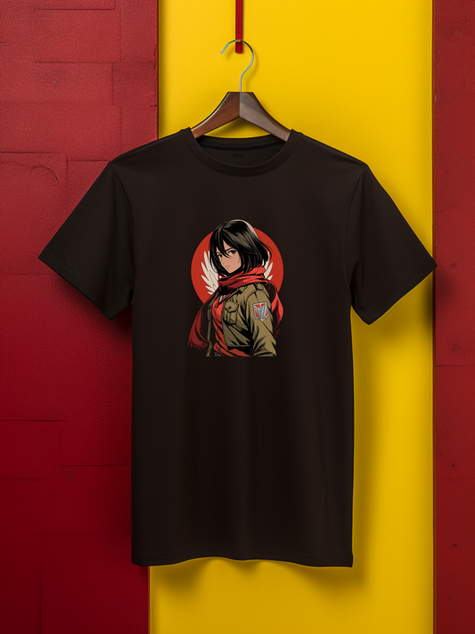 Mikasa Black Printed T-Shirt 496