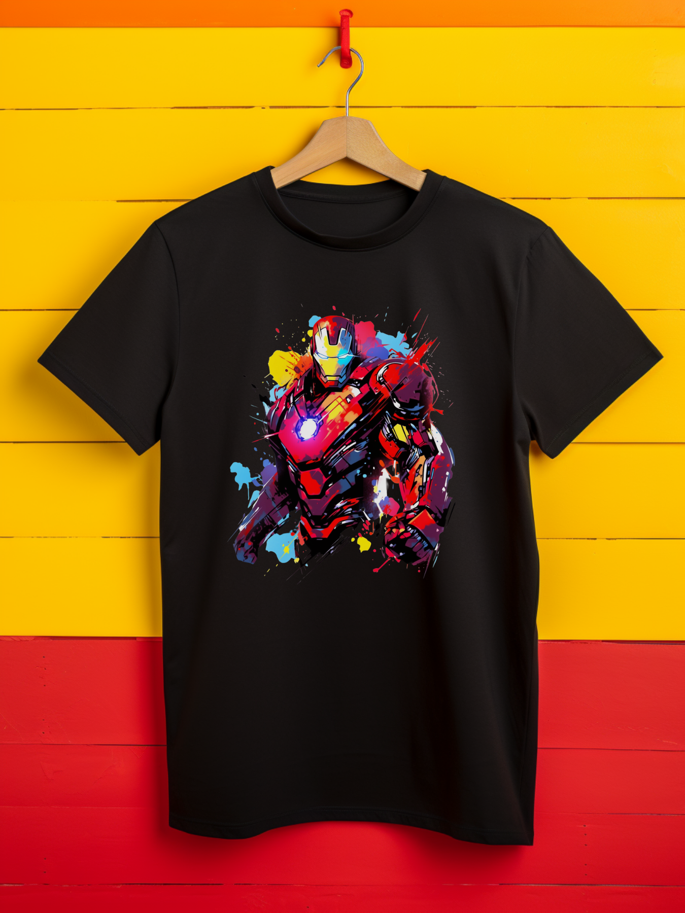 Ironman Black Printed T-Shirt 388