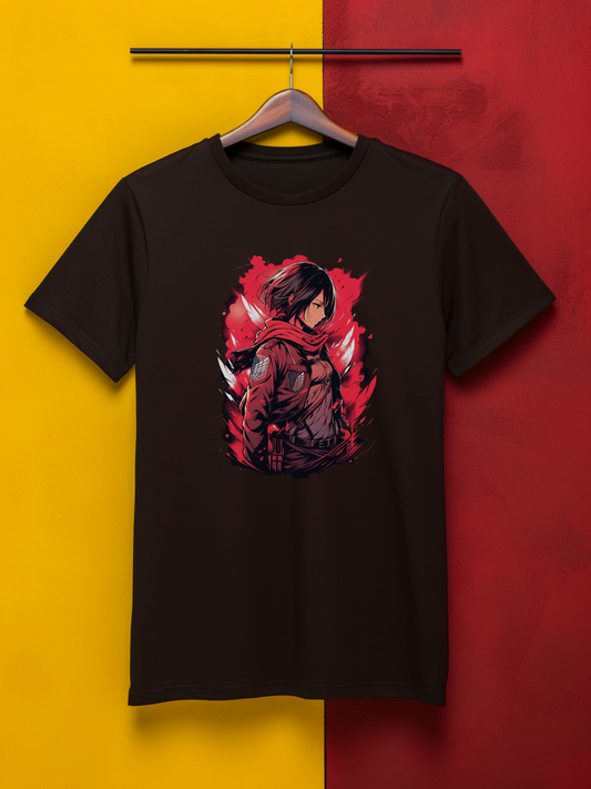 Mikasa Black Printed T-Shirt 501