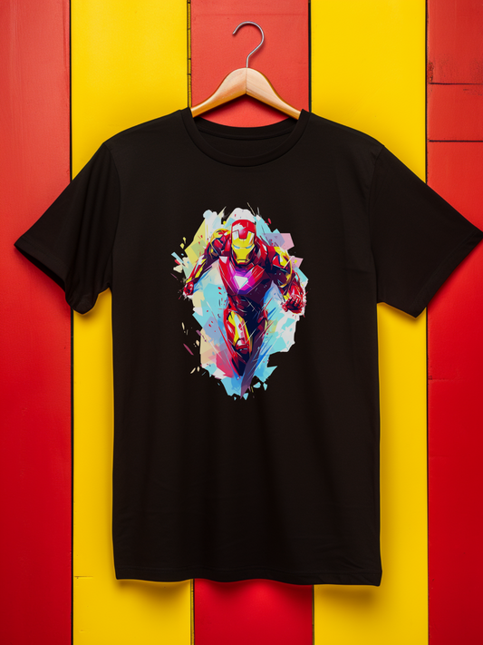Ironman Black Printed T-Shirt 387