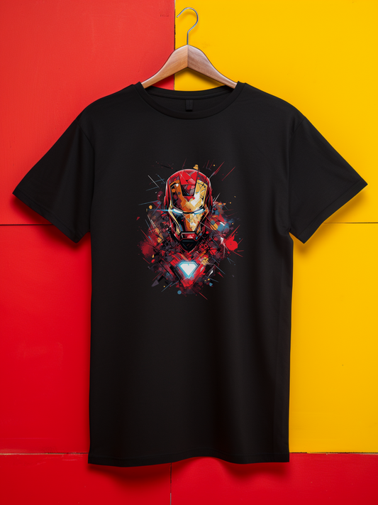 Ironman Black Printed T-Shirt 386