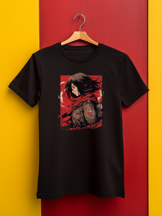 Mikasa Black Printed T-Shirt 504