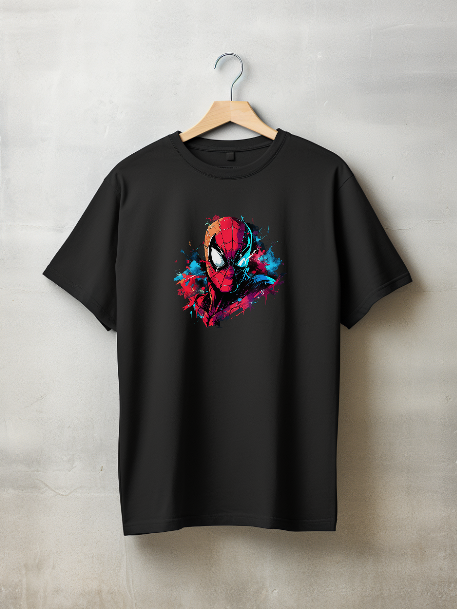 Spiderman Black Printed T-Shirt 198
