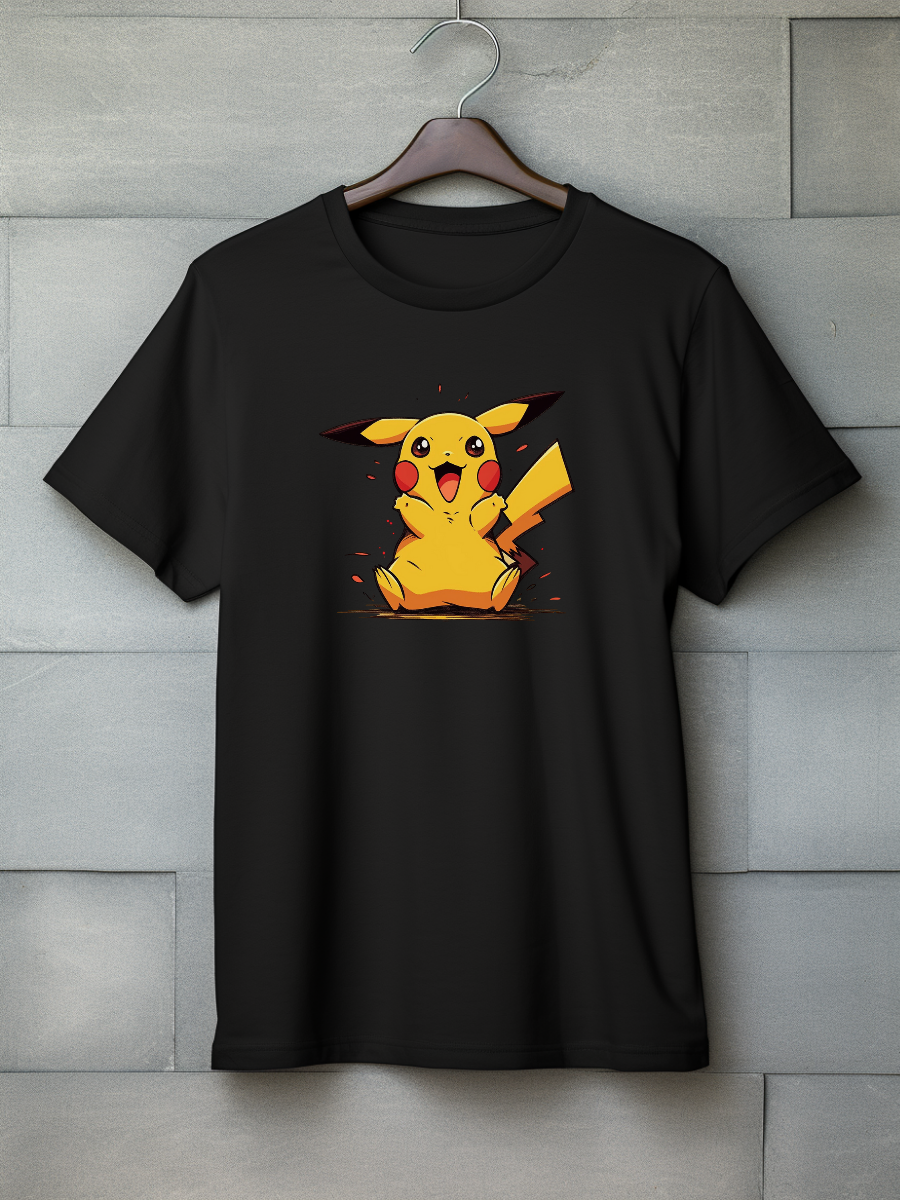 Pikachu Black Printed T-Shirt 181