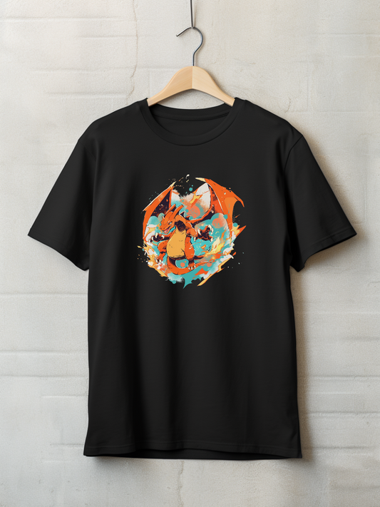 Charizard Black Printed T-Shirt 194