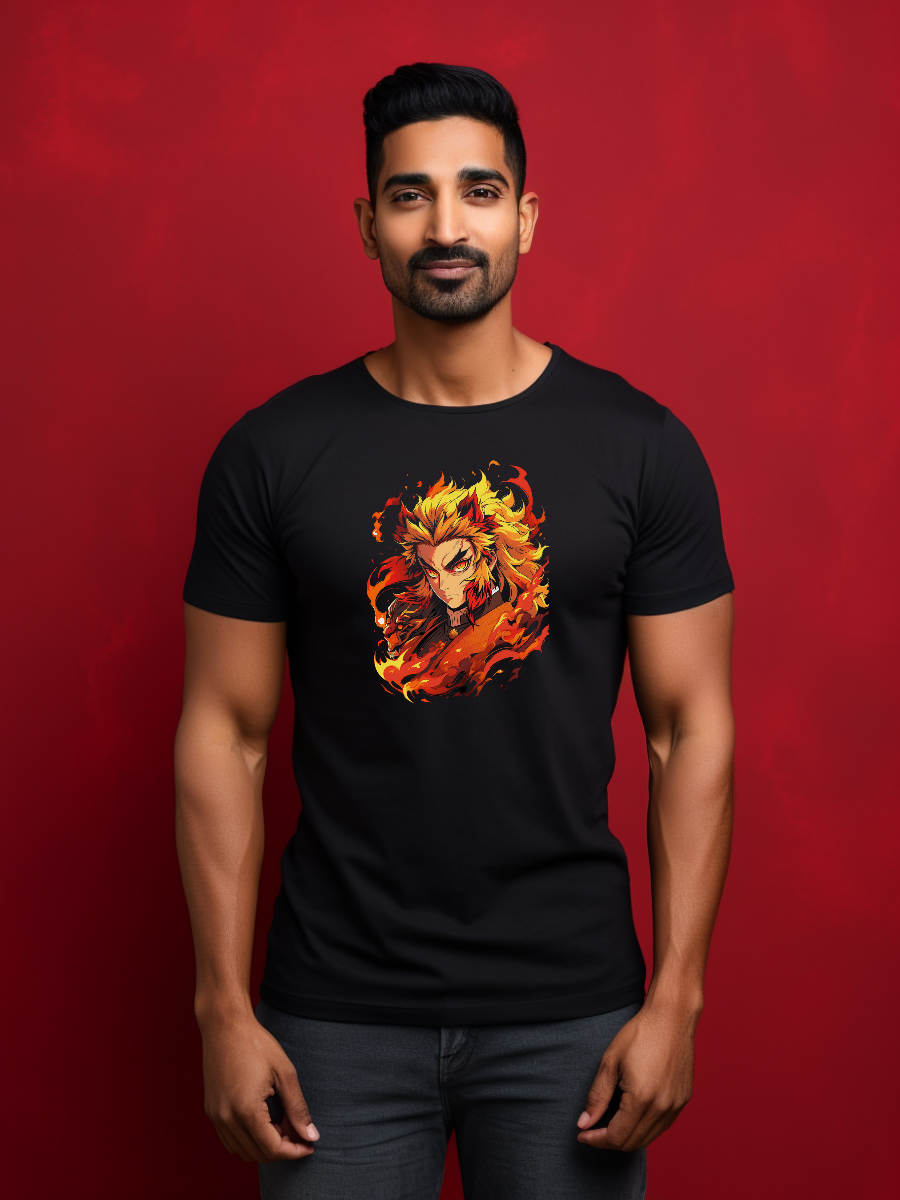 Rengoku Black Printed T-Shirt 267