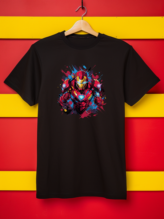 Ironman Black Printed T-Shirt 384