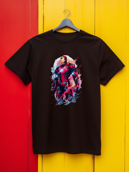 Ironman Black Printed T-Shirt 383
