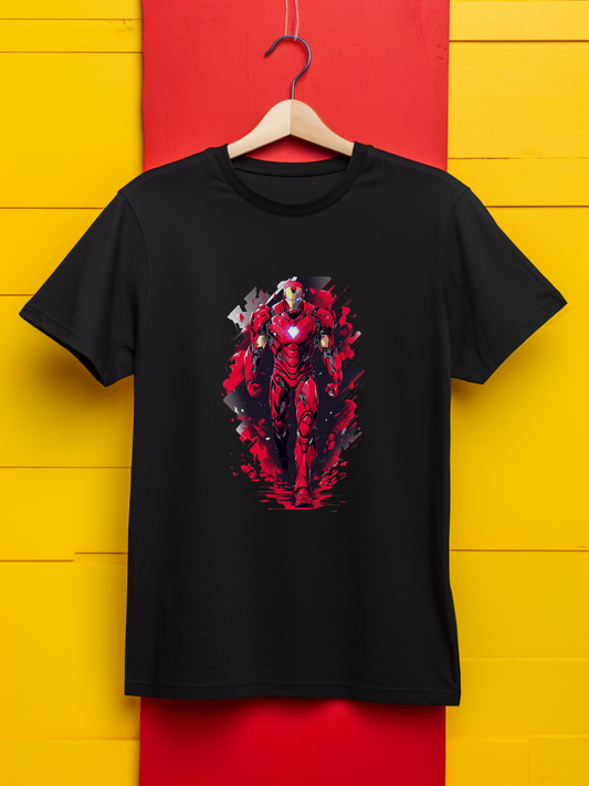 Ironman Black Printed T-Shirt 381