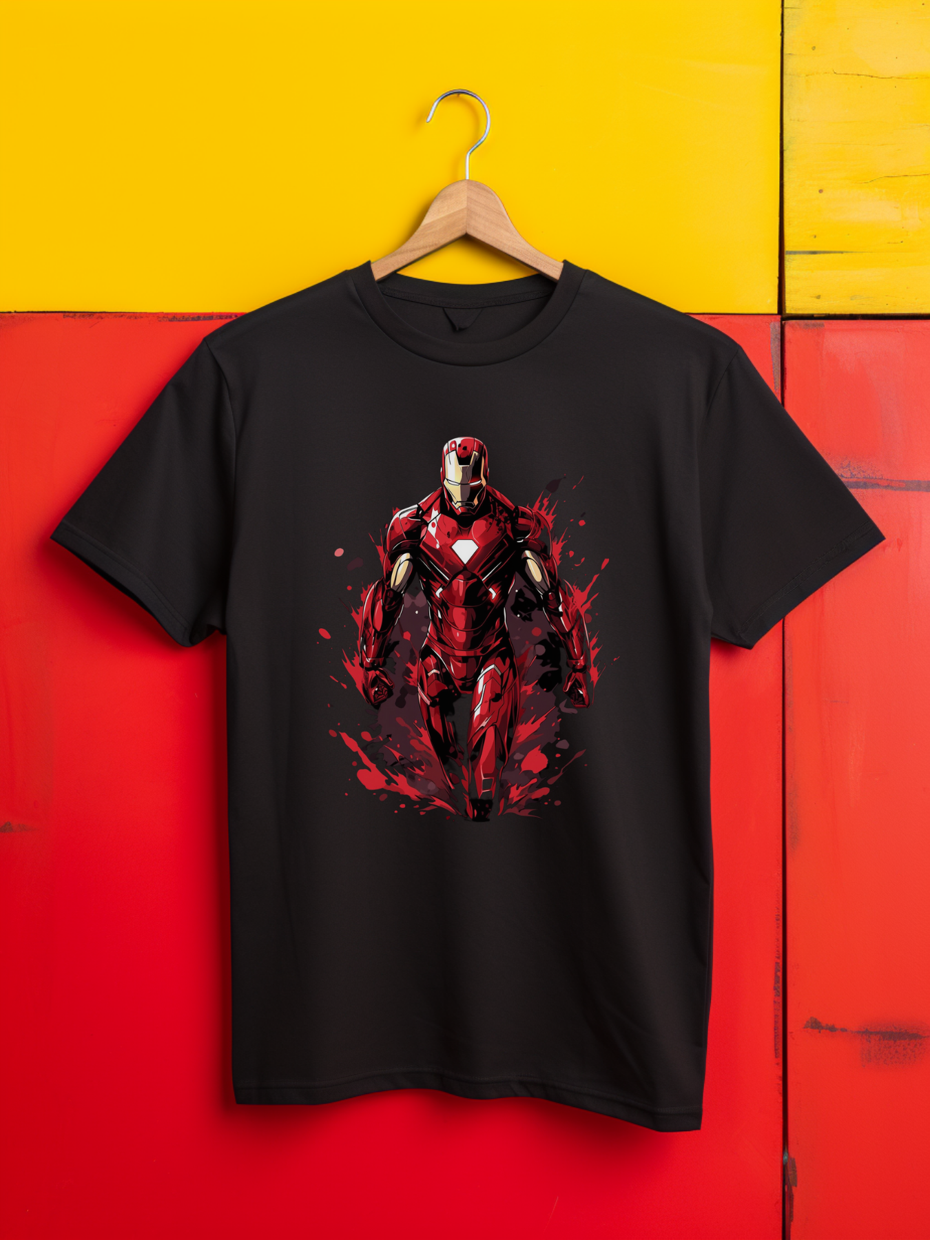 Ironman Black Printed T-Shirt 380