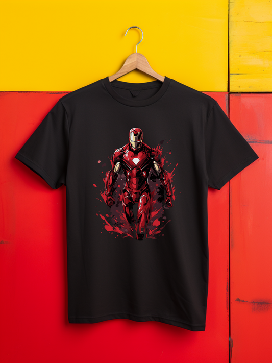 Ironman Black Printed T-Shirt 380