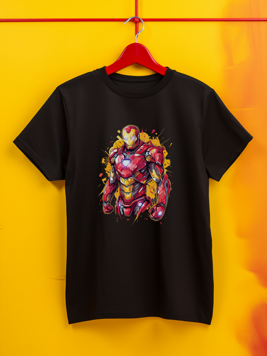 Ironman Black Printed T-Shirt 363